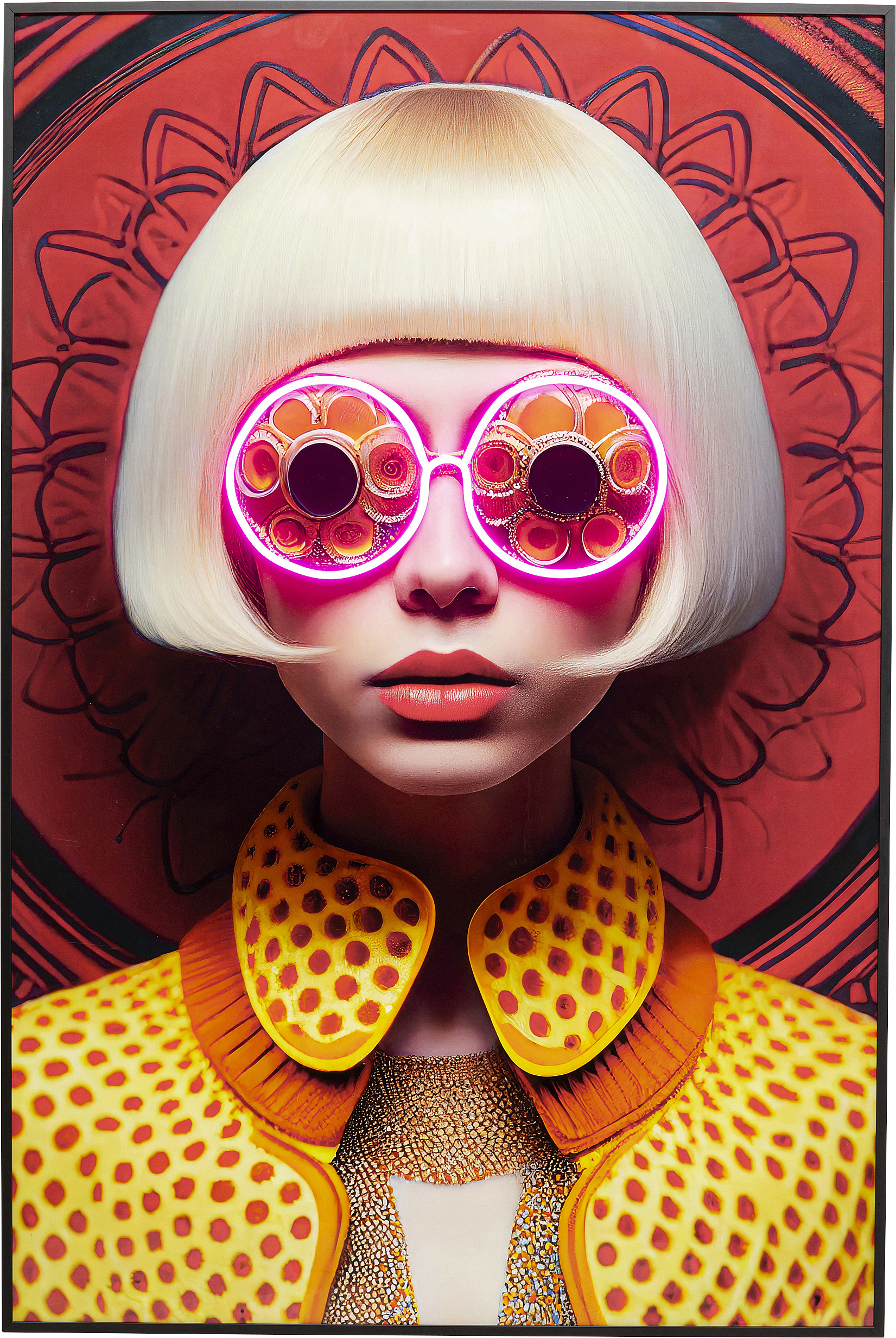 Kare - Framed Picture LED Fancy Blonde Lady 120x80cm