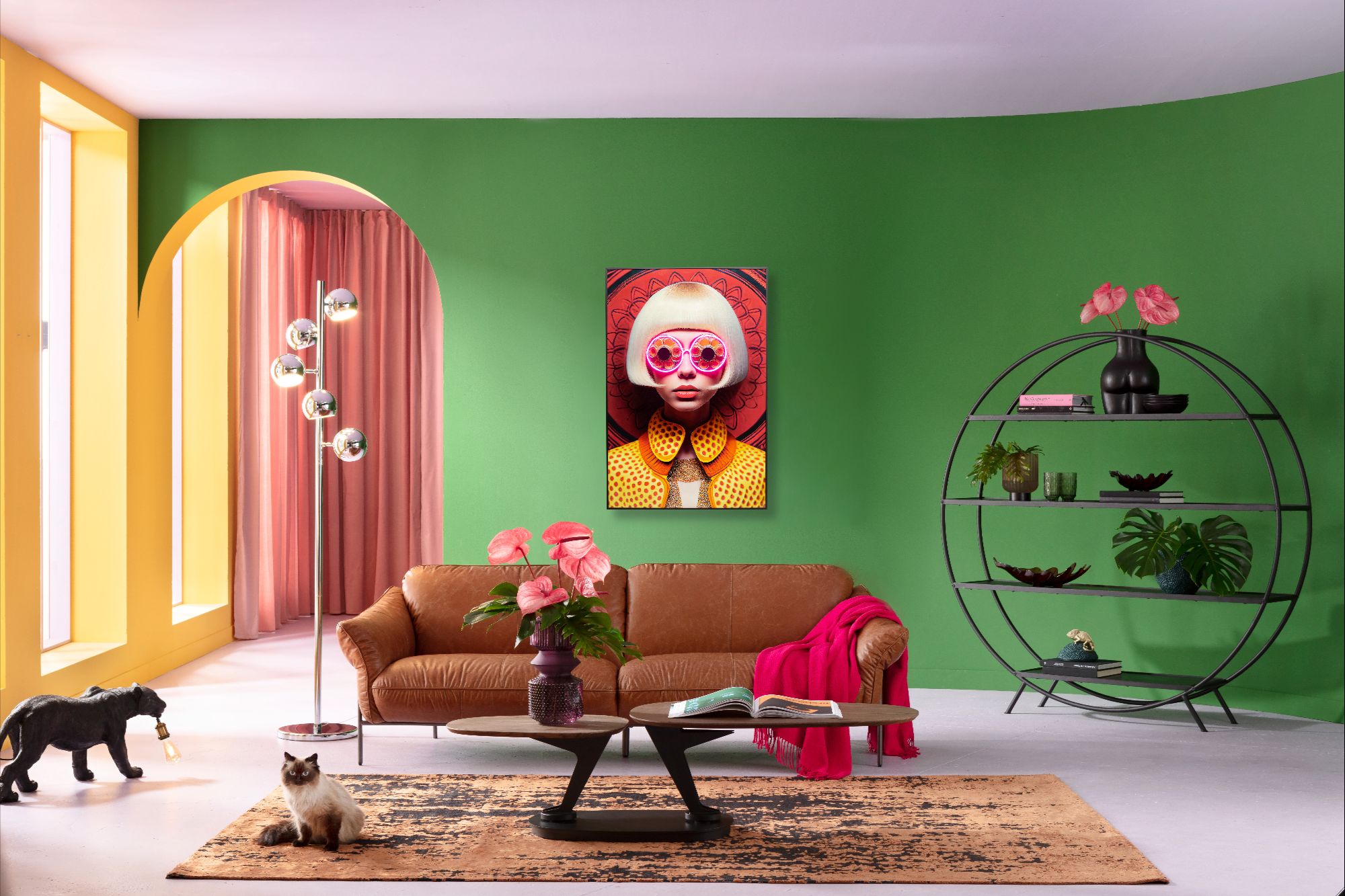 Kare - Framed Picture LED Fancy Blonde Lady 120x80cm