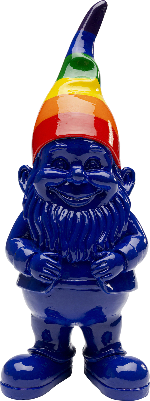 Kare - Deco Figurine Gnome Rainbow Blue 21cm