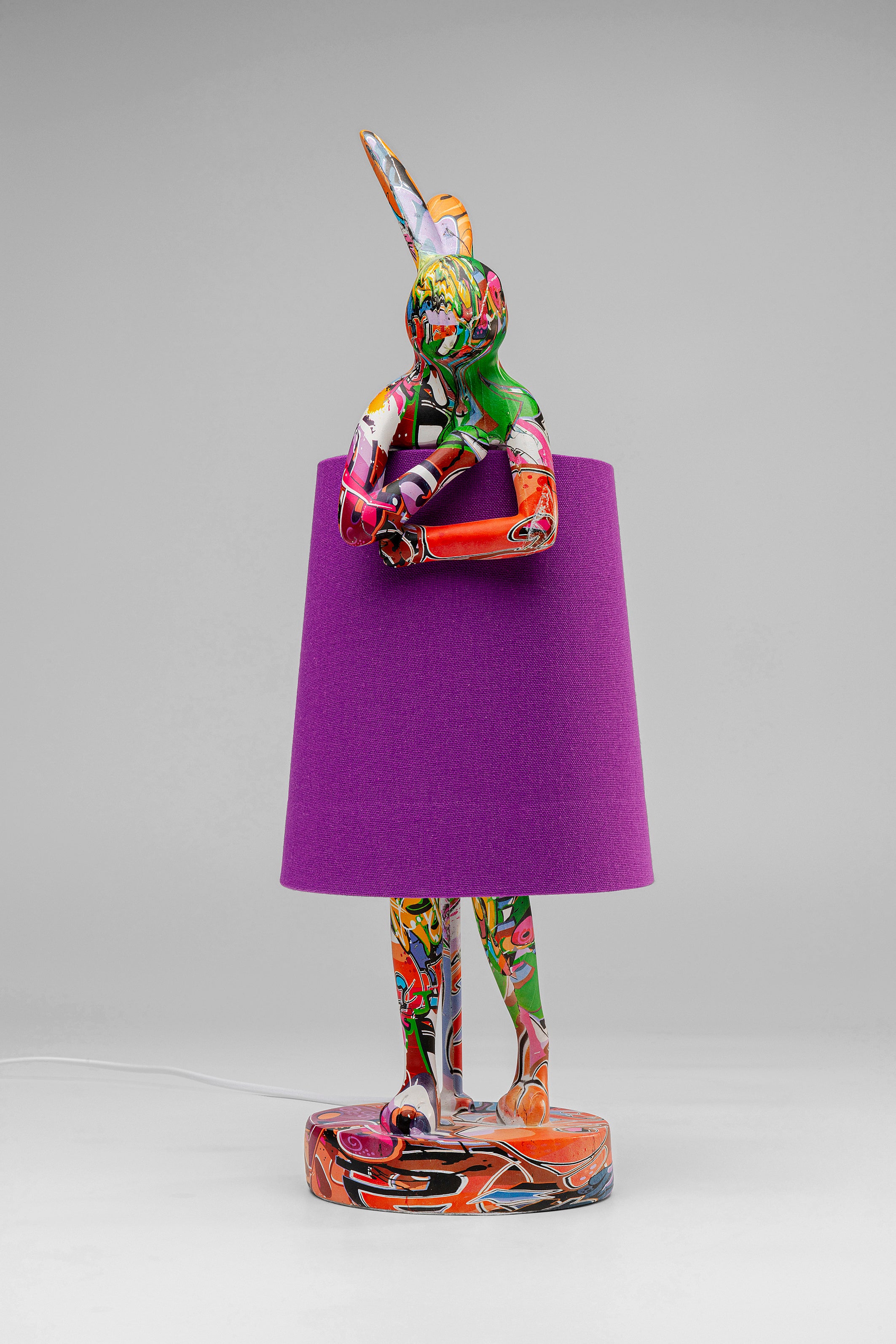 Kare - Table Lamp Animal Rabbit Graffiti/Purple 50cm