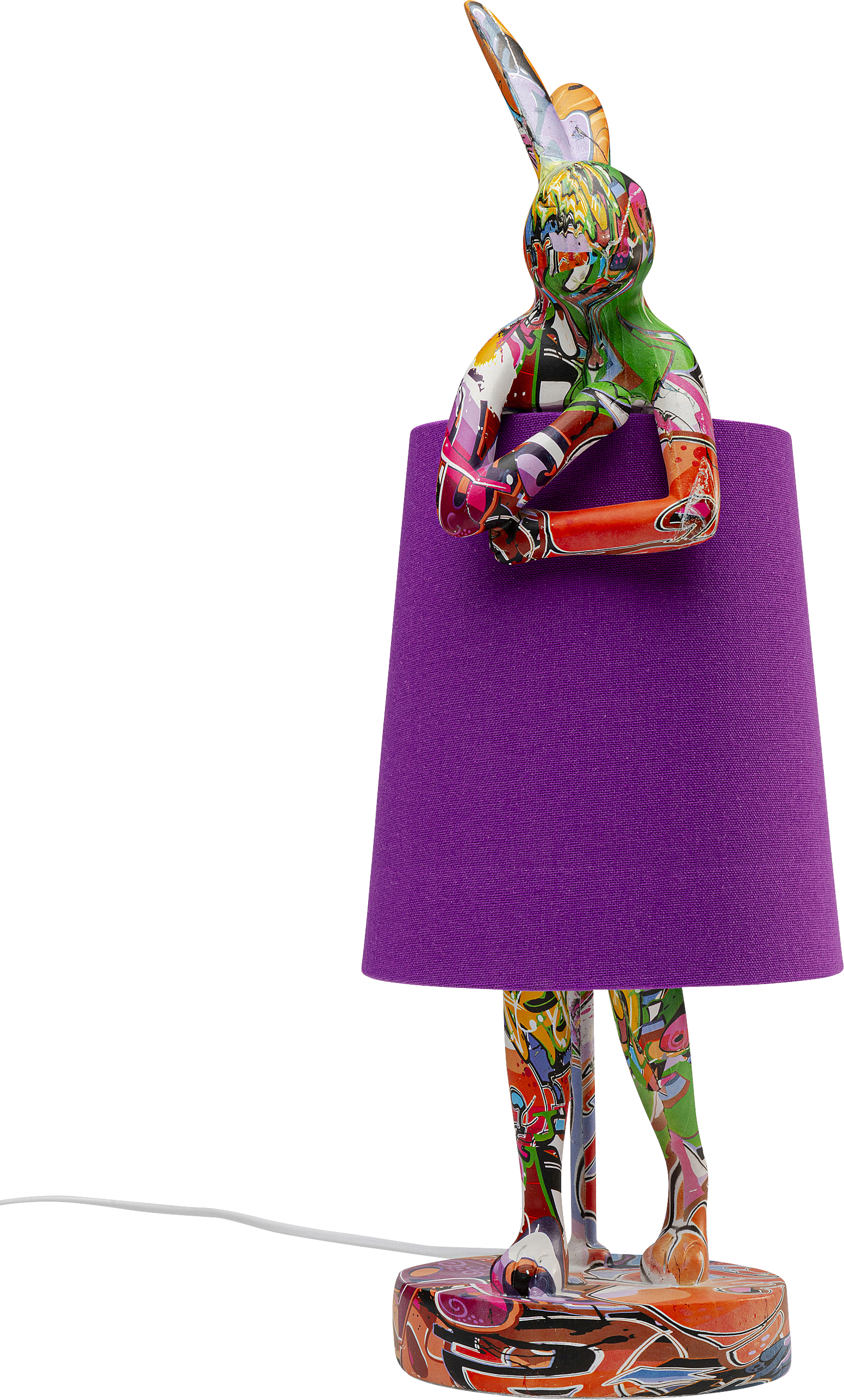 Kare - Table Lamp Animal Rabbit Graffiti/Purple 50cm
