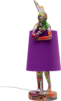 Kare - Table Lamp Animal Rabbit Graffiti/Purple 50cm