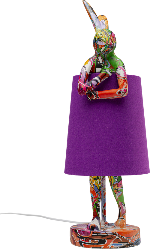 Kare - Table Lamp Animal Rabbit Graffiti/Purple 50cm