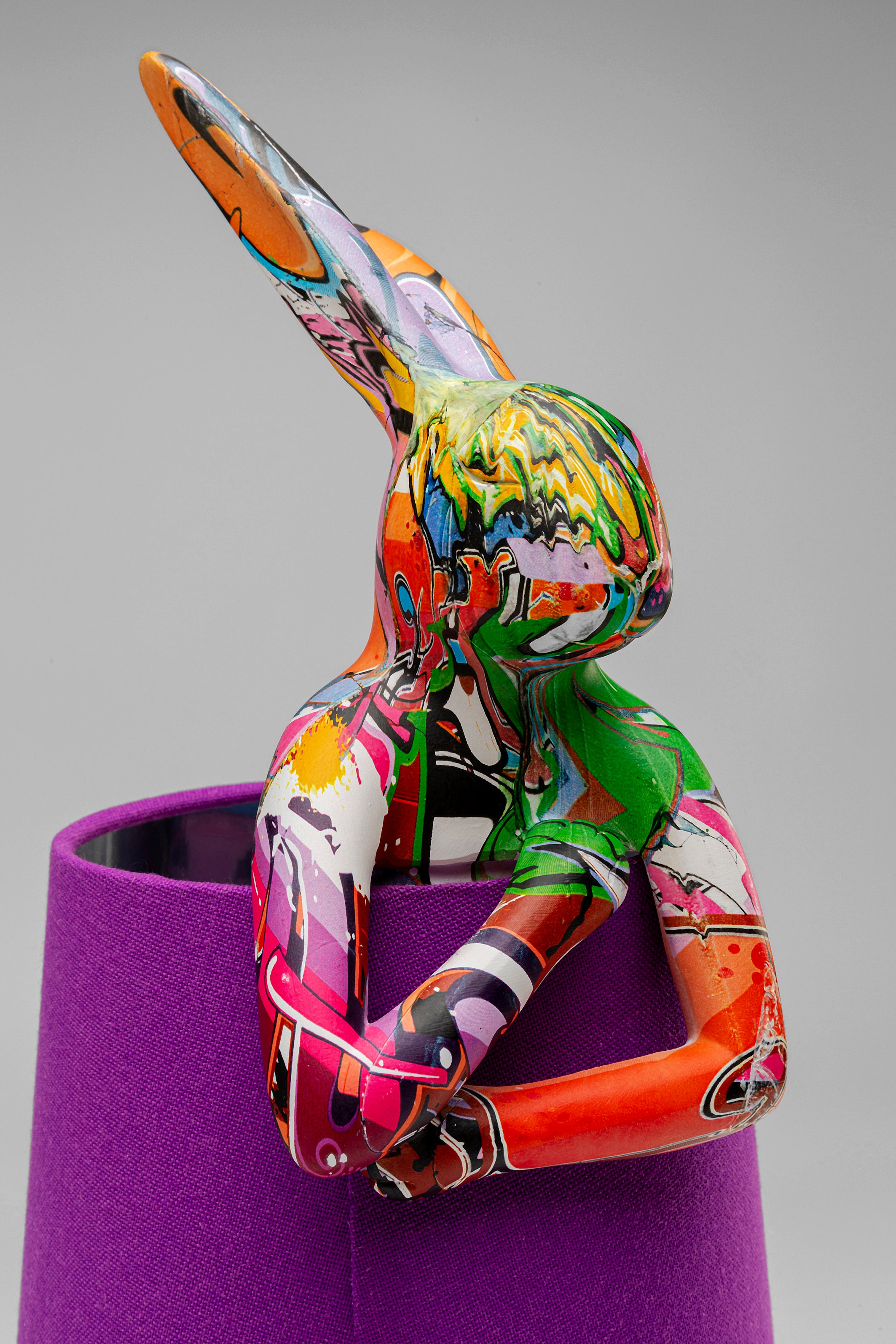 Kare - Table Lamp Animal Rabbit Graffiti/Purple 50cm