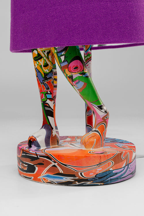 Kare - Table Lamp Animal Rabbit Graffiti/Purple 50cm