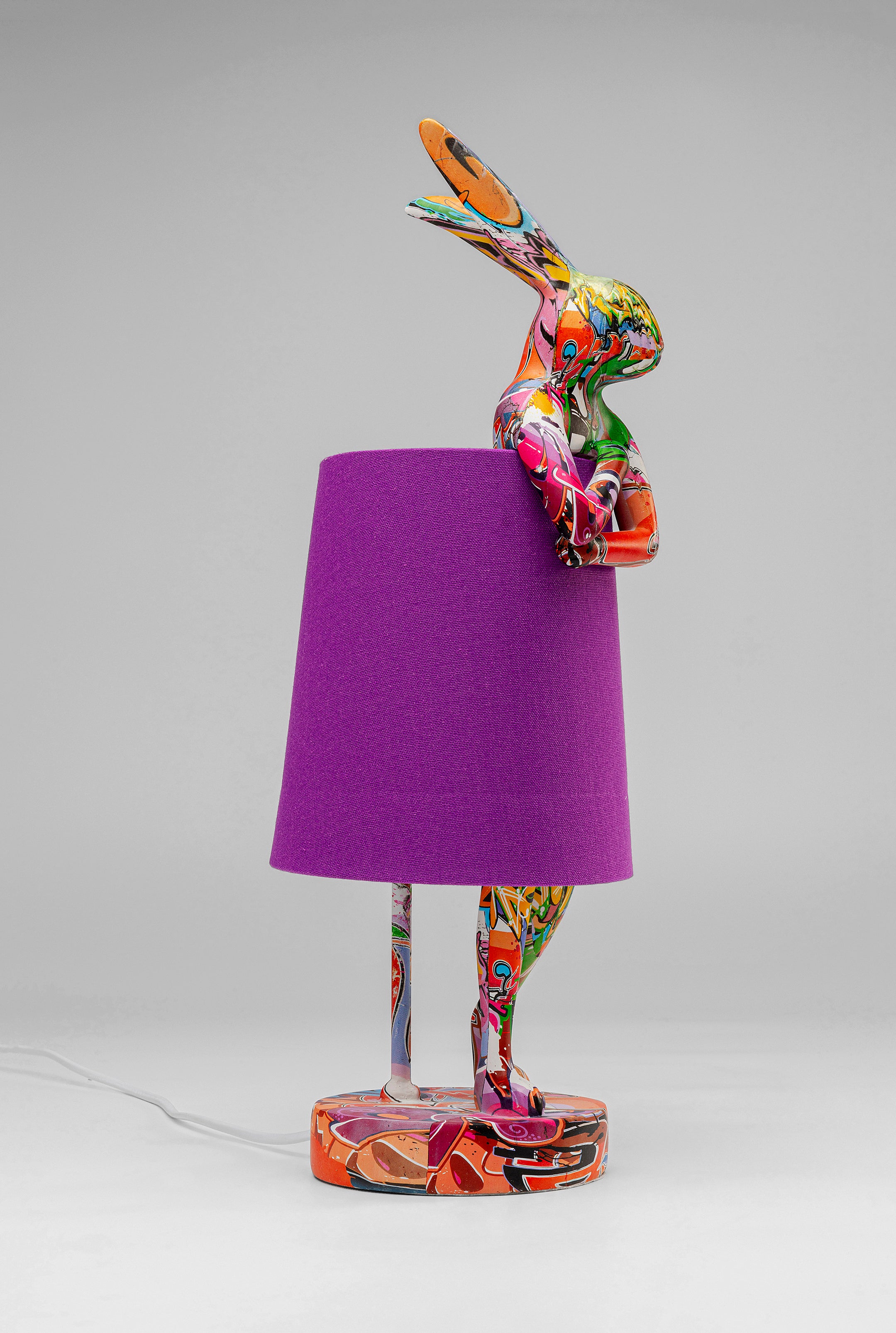 Kare - Table Lamp Animal Rabbit Graffiti/Purple 50cm