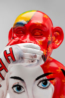 Kare - Deco Figurine Graffiti Monkey Red 39cm