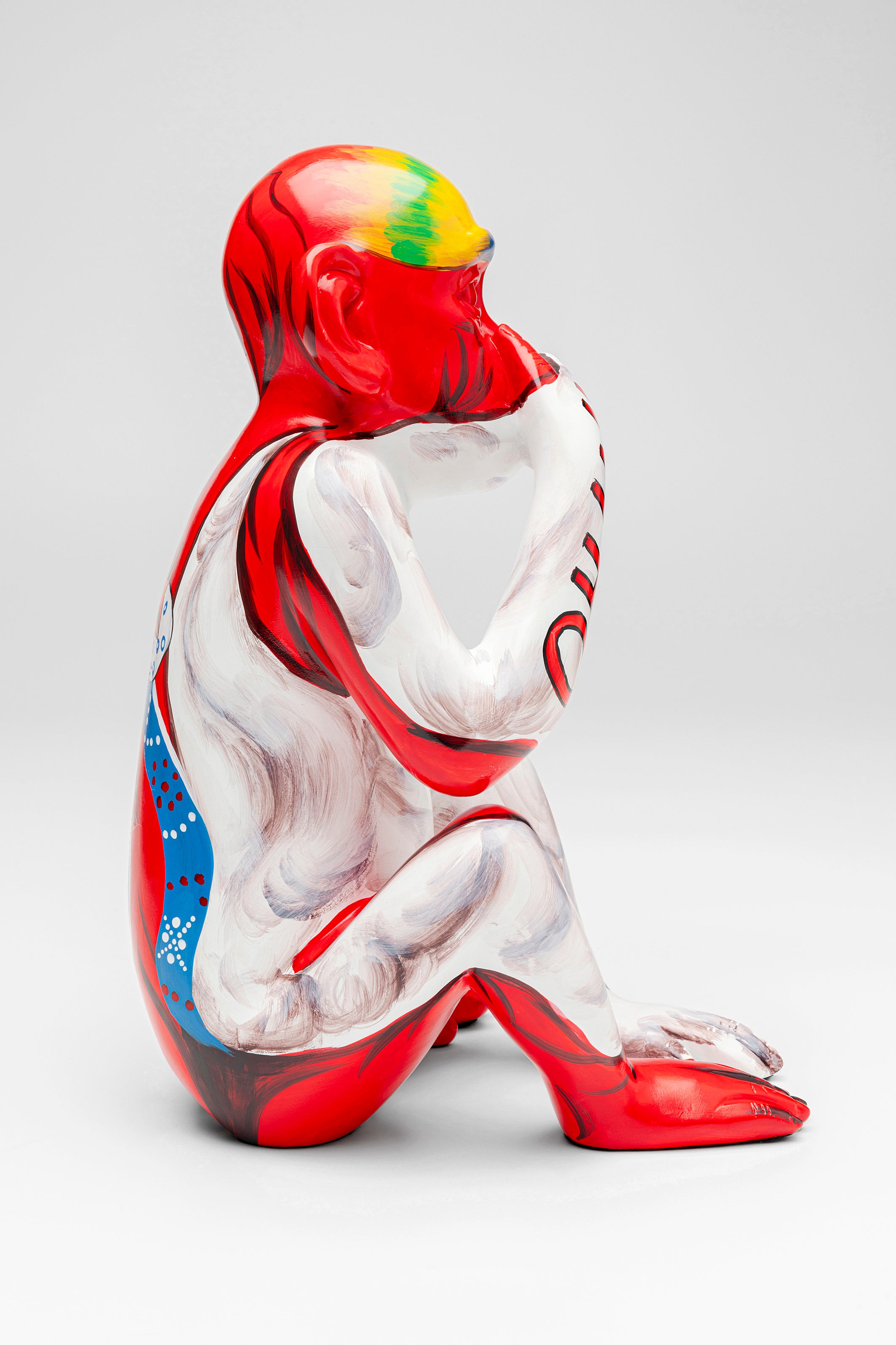 Kare - Deco Figurine Graffiti Monkey Red 39cm