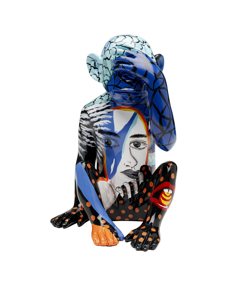 Kare - Deco Figurine Graffiti Monkey Blue 39cm