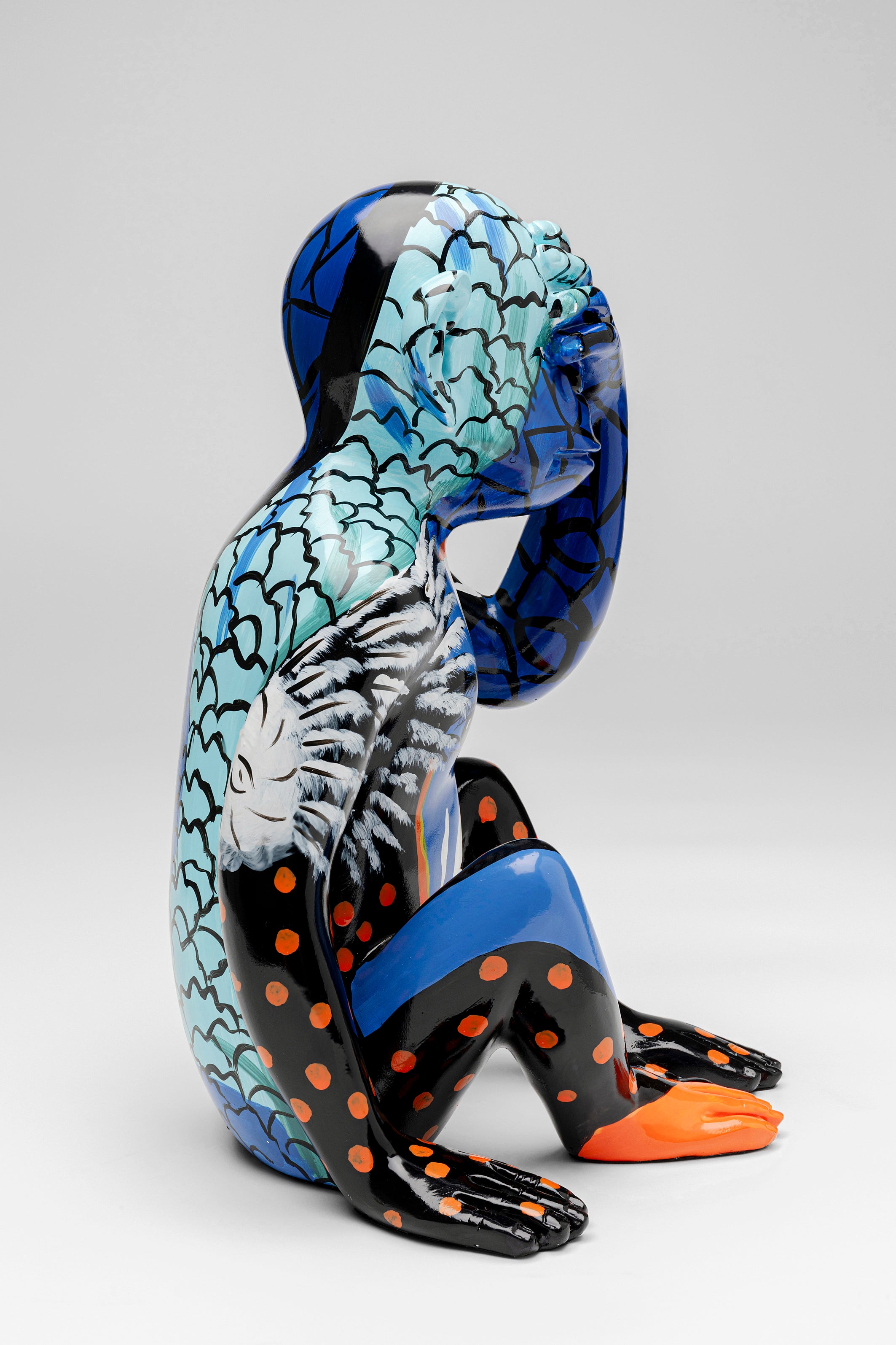 Kare - Deco Figurine Graffiti Monkey Blue 39cm