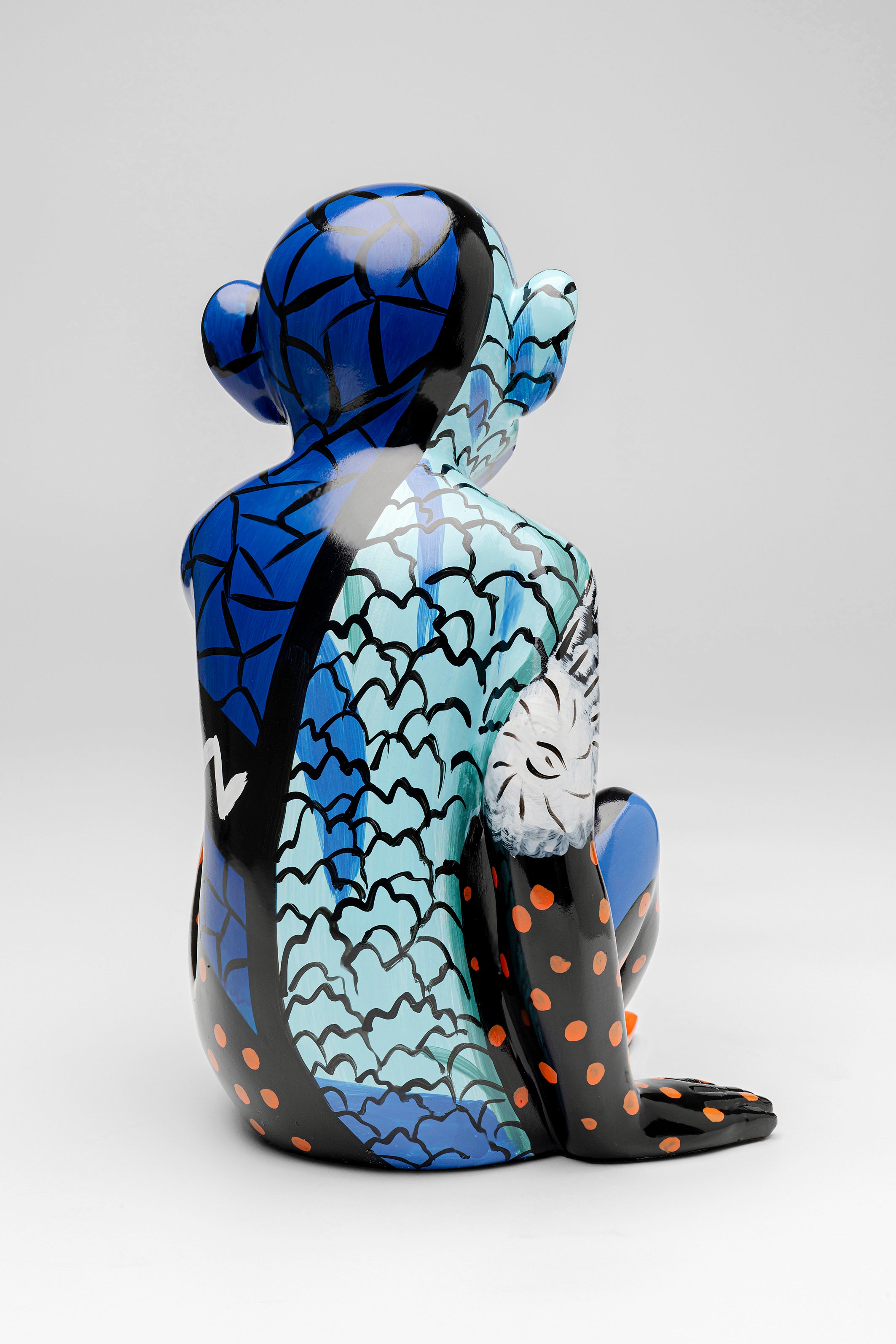 Kare - Deco Figurine Graffiti Monkey Blue 39cm