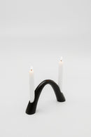Kare - Candle Holder Bow Duo Black 13cm