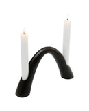 Kare - Candle Holder Bow Duo Black 13cm