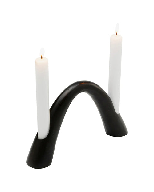 Kare - Candle Holder Bow Duo Black 13cm
