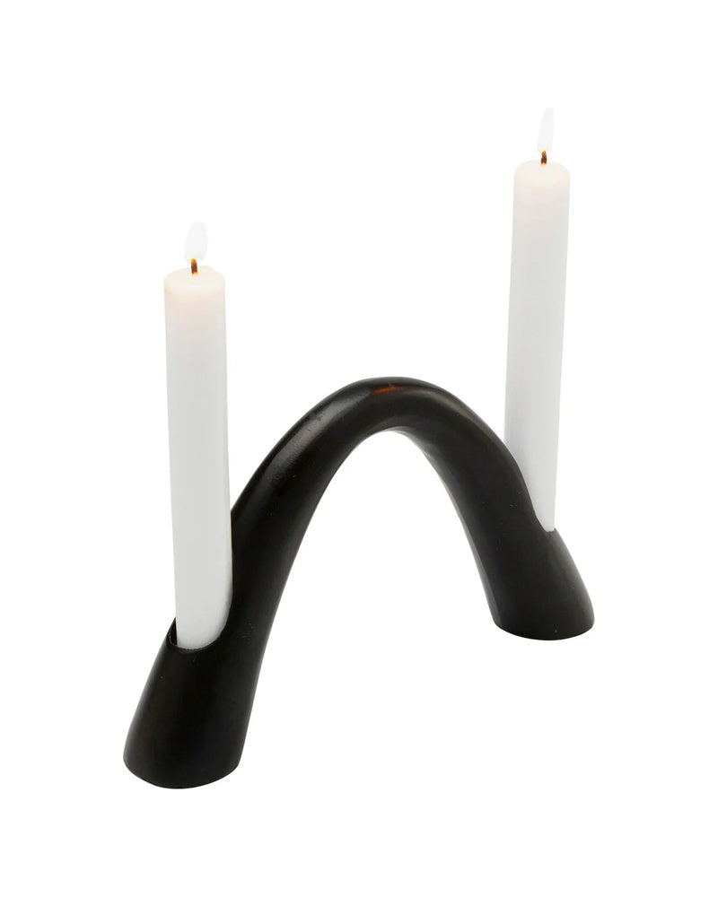 Kare - Candle Holder Bow Duo Black 13cm