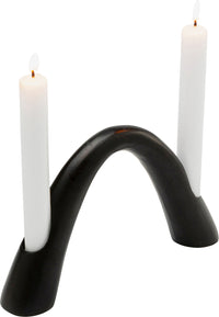 Kare - Candle Holder Bow Duo Black 13cm