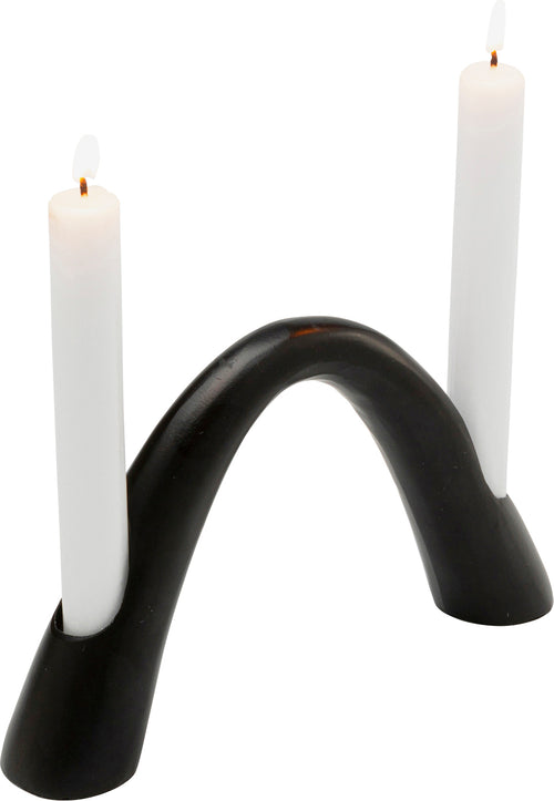 Kare - Candle Holder Bow Duo Black 13cm