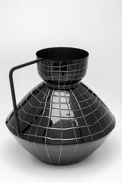 Kare - Vase Black Mesh Handle 29cm