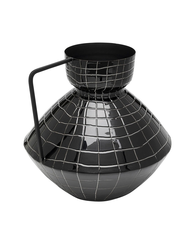 Kare - Vase Black Mesh Handle 29cm