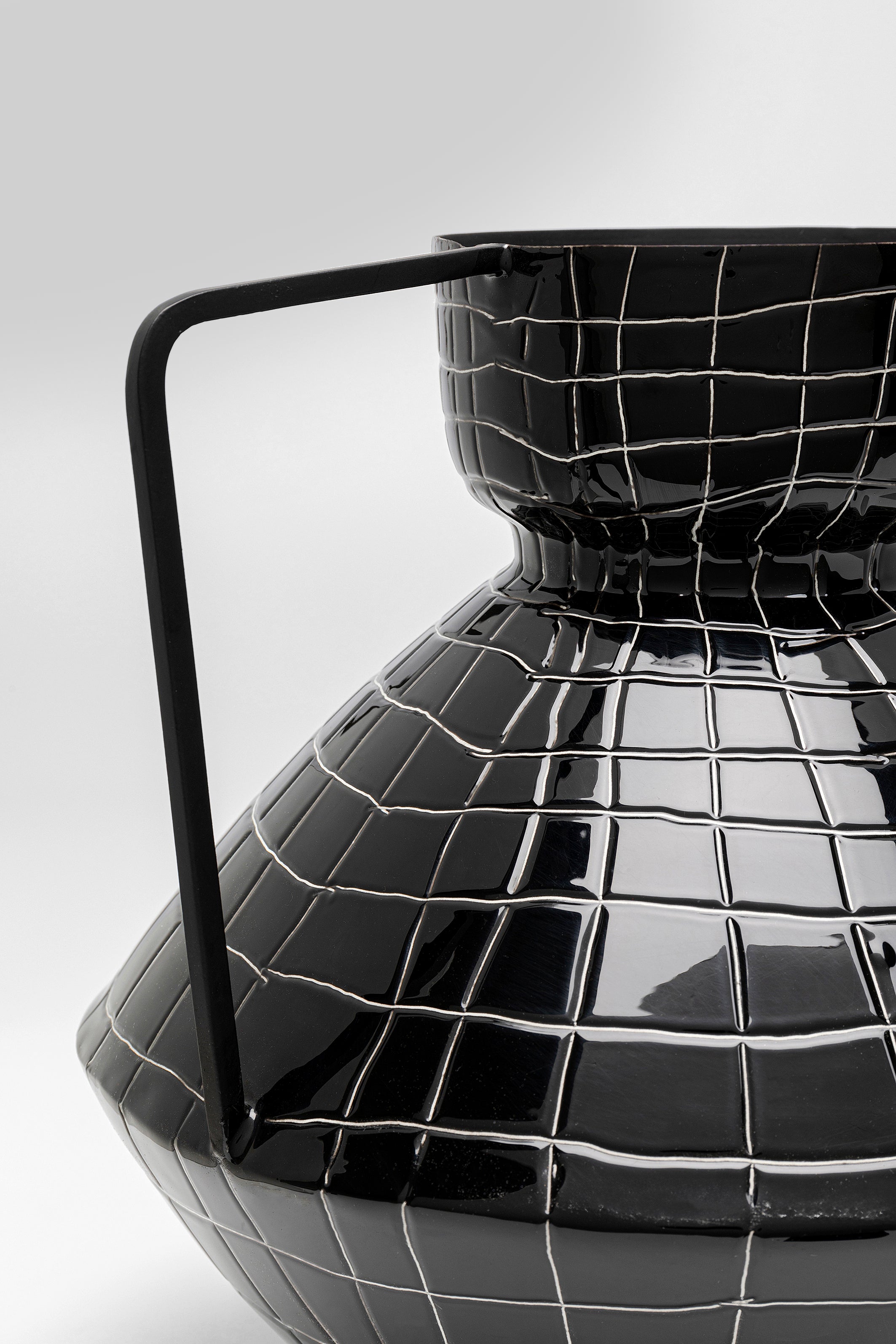 Kare - Vase Black Mesh Handle 29cm