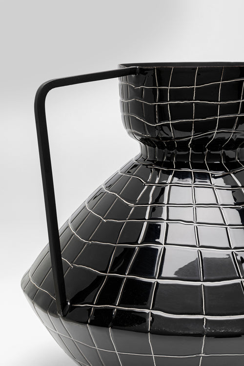 Kare - Vase Black Mesh Handle 29cm