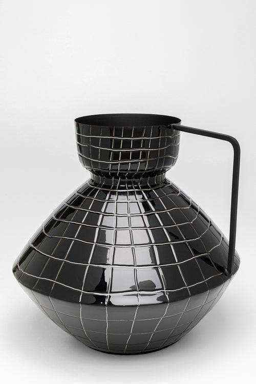 Kare - Vase Black Mesh Handle 29cm