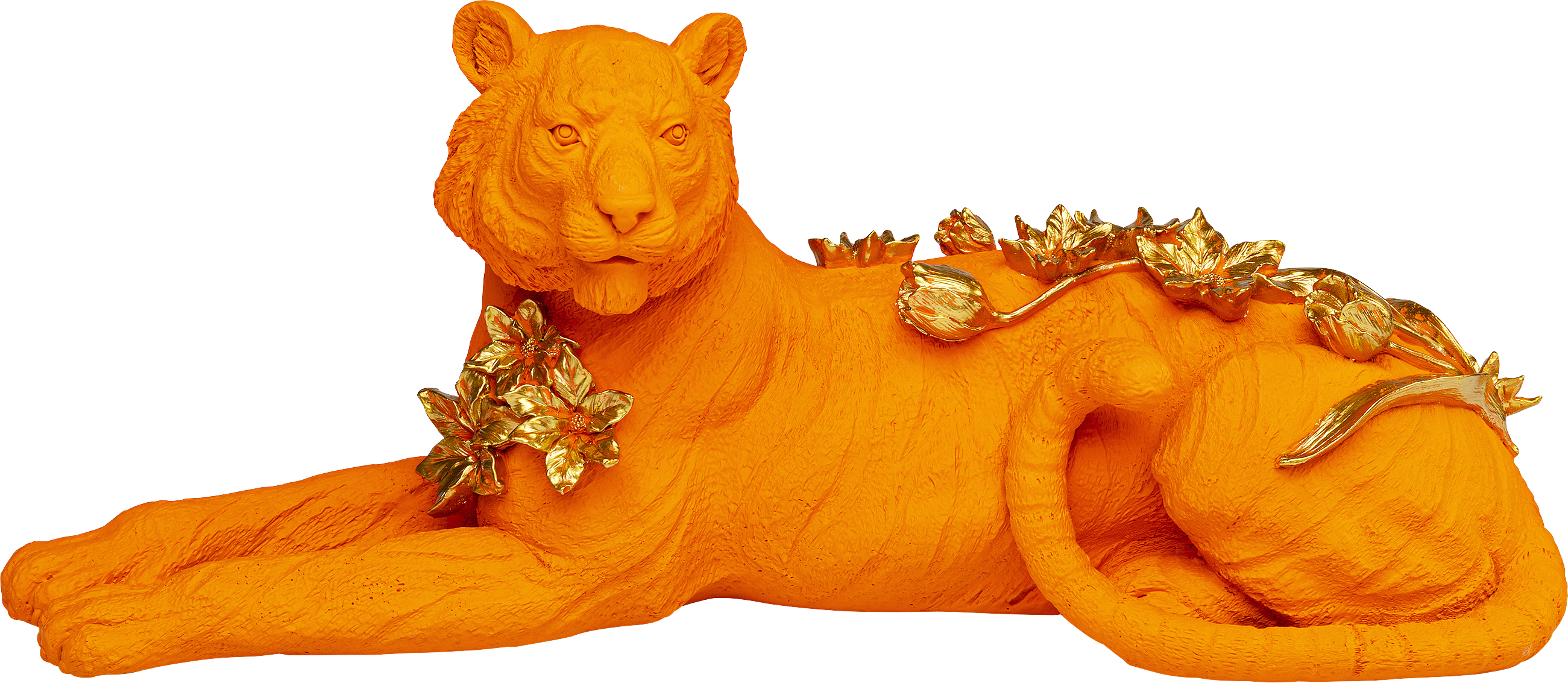 Kare - Deco Figurine Flower Leoard Orange 26cm