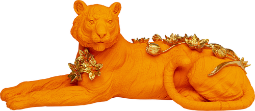 Kare - Deco Figurine Flower Leoard Orange 26cm