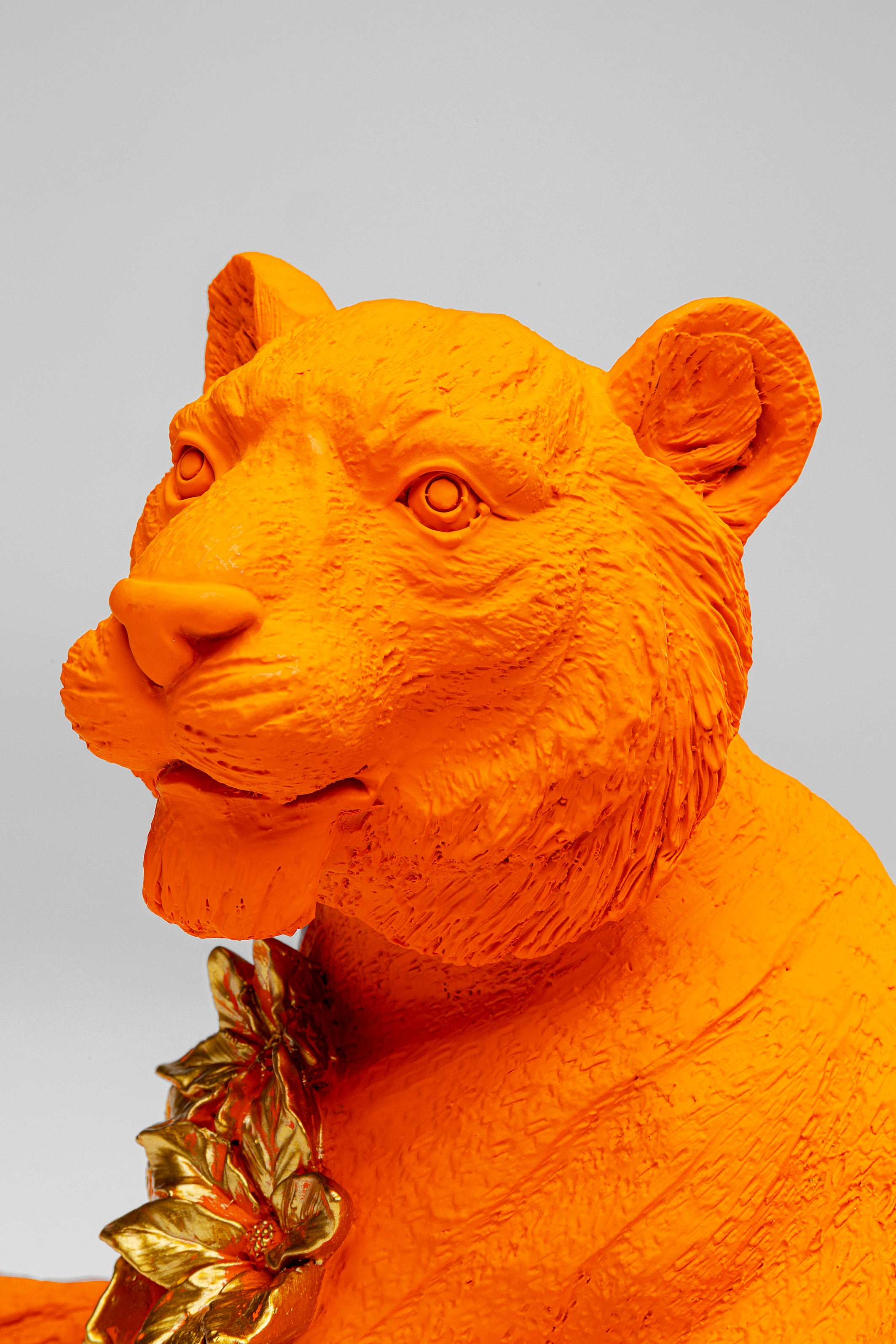Kare - Deco Figurine Flower Leoard Orange 26cm