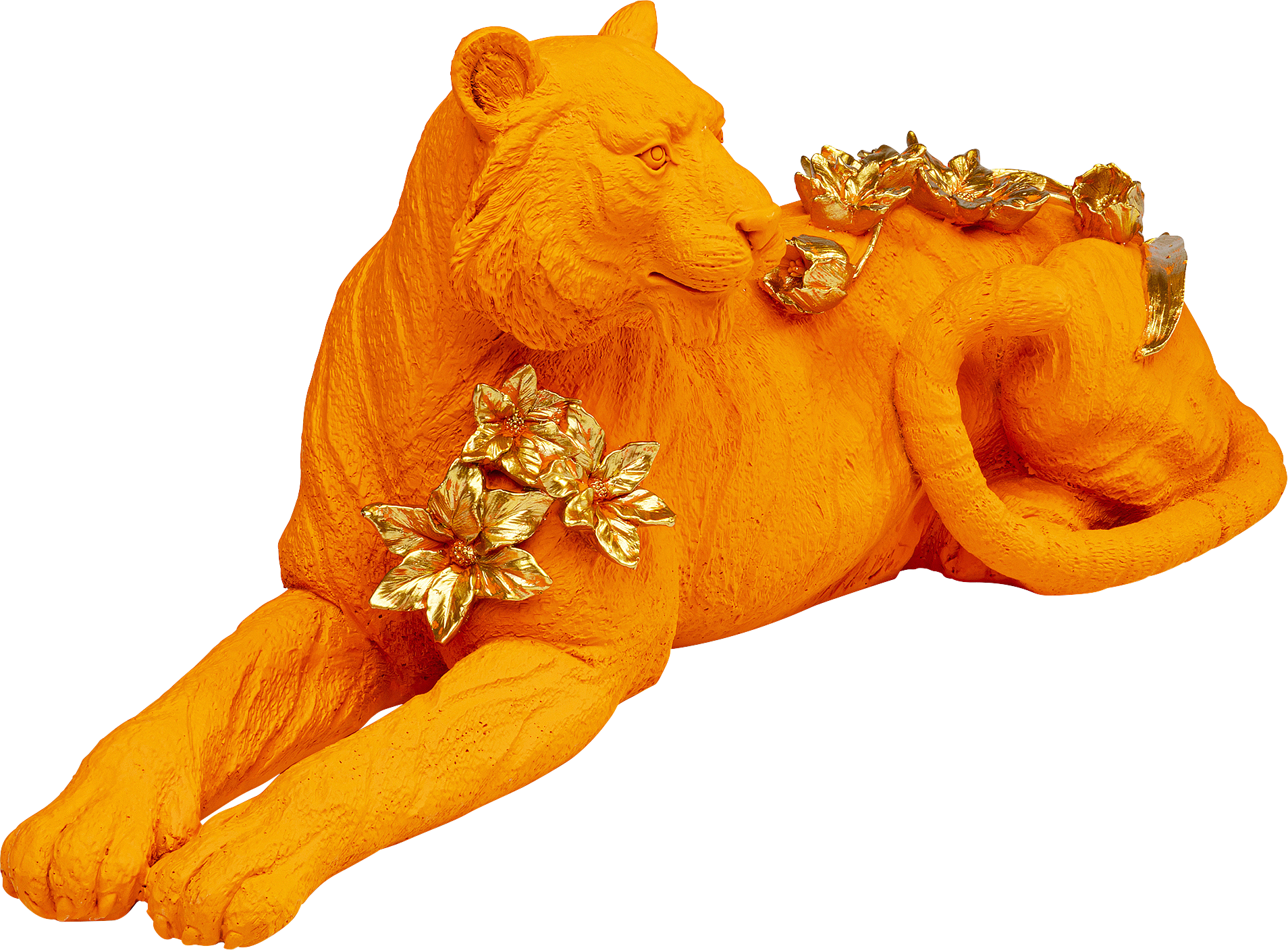 Kare - Deco Figurine Flower Leoard Orange 26cm