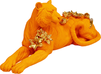 Kare - Deco Figurine Flower Leoard Orange 26cm