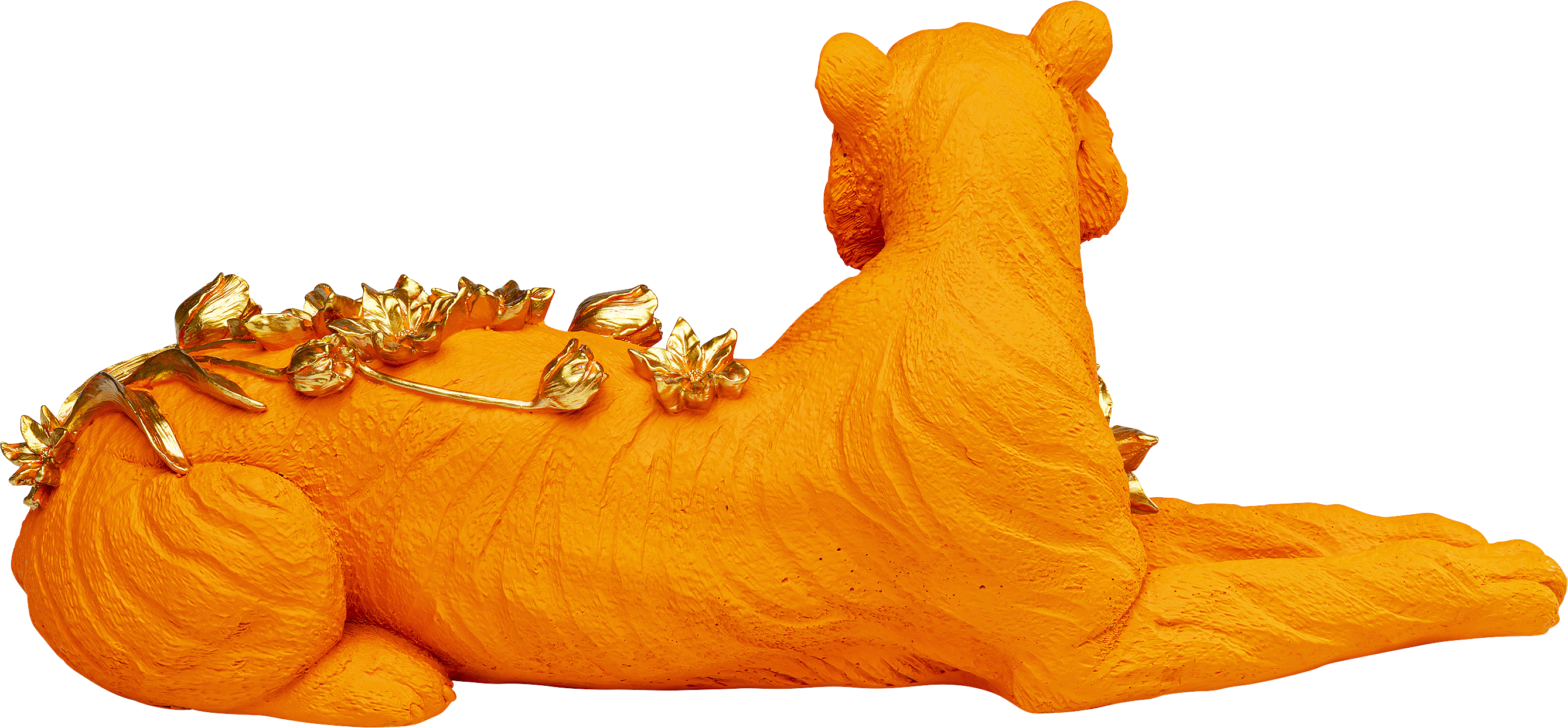 Kare - Deco Figurine Flower Leoard Orange 26cm