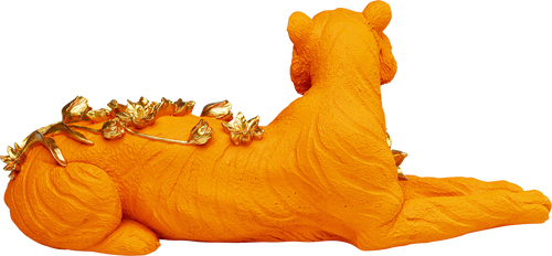 Kare - Deco Figurine Flower Leoard Orange 26cm