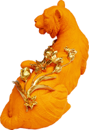 Kare - Deco Figurine Flower Leoard Orange 26cm
