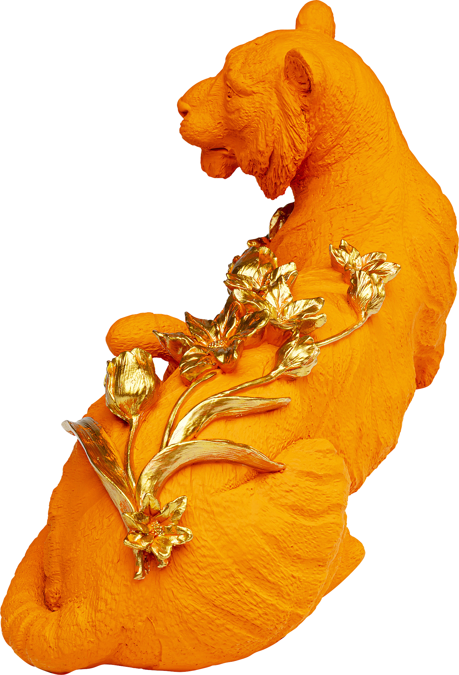 Kare - Deco Figurine Flower Leoard Orange 26cm