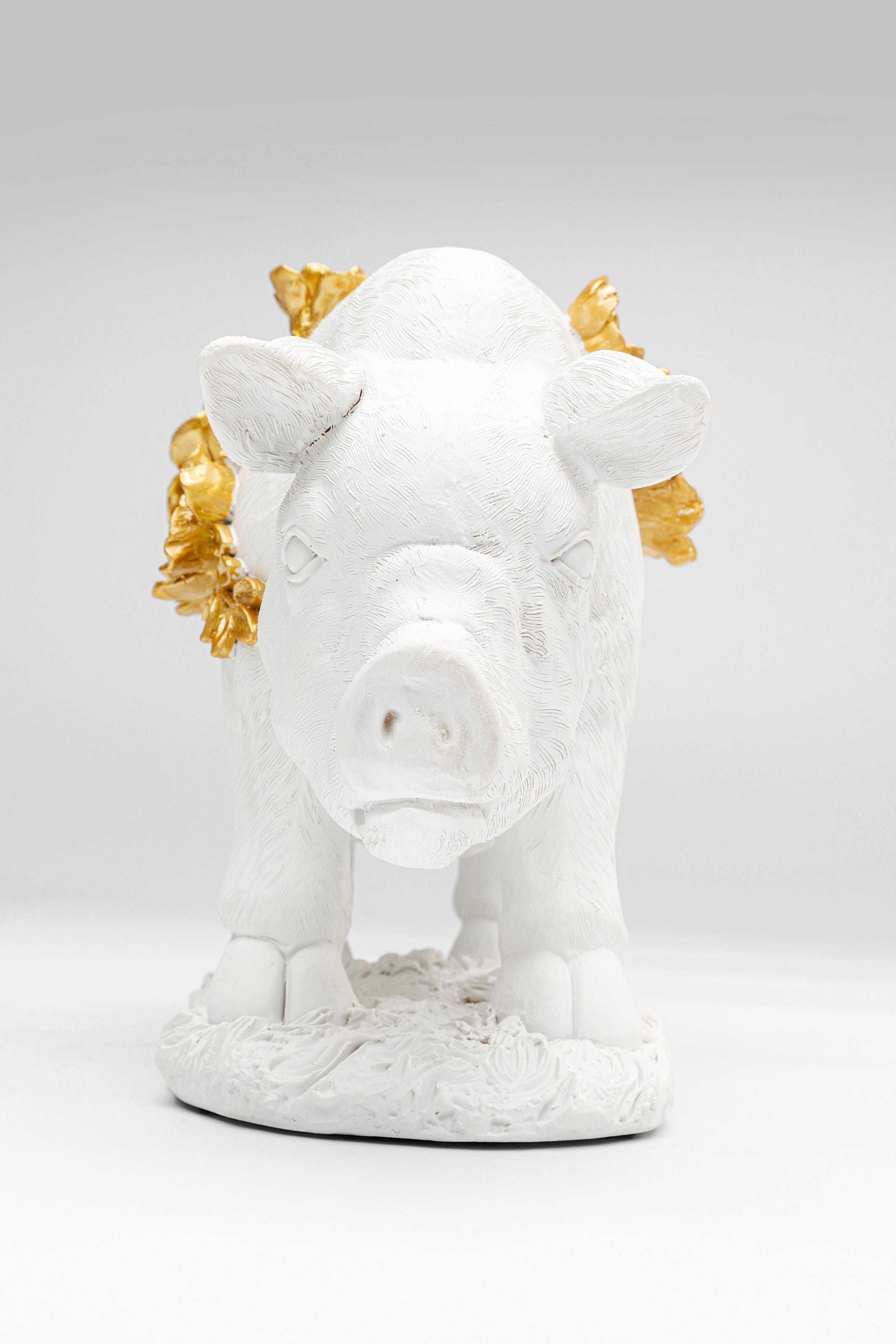 Kare - Deco Figurine Flower Pig White 21cm