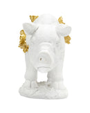 Kare - Deco Figurine Flower Pig White 21cm