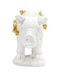 Kare - Deco Figurine Flower Pig White 21cm