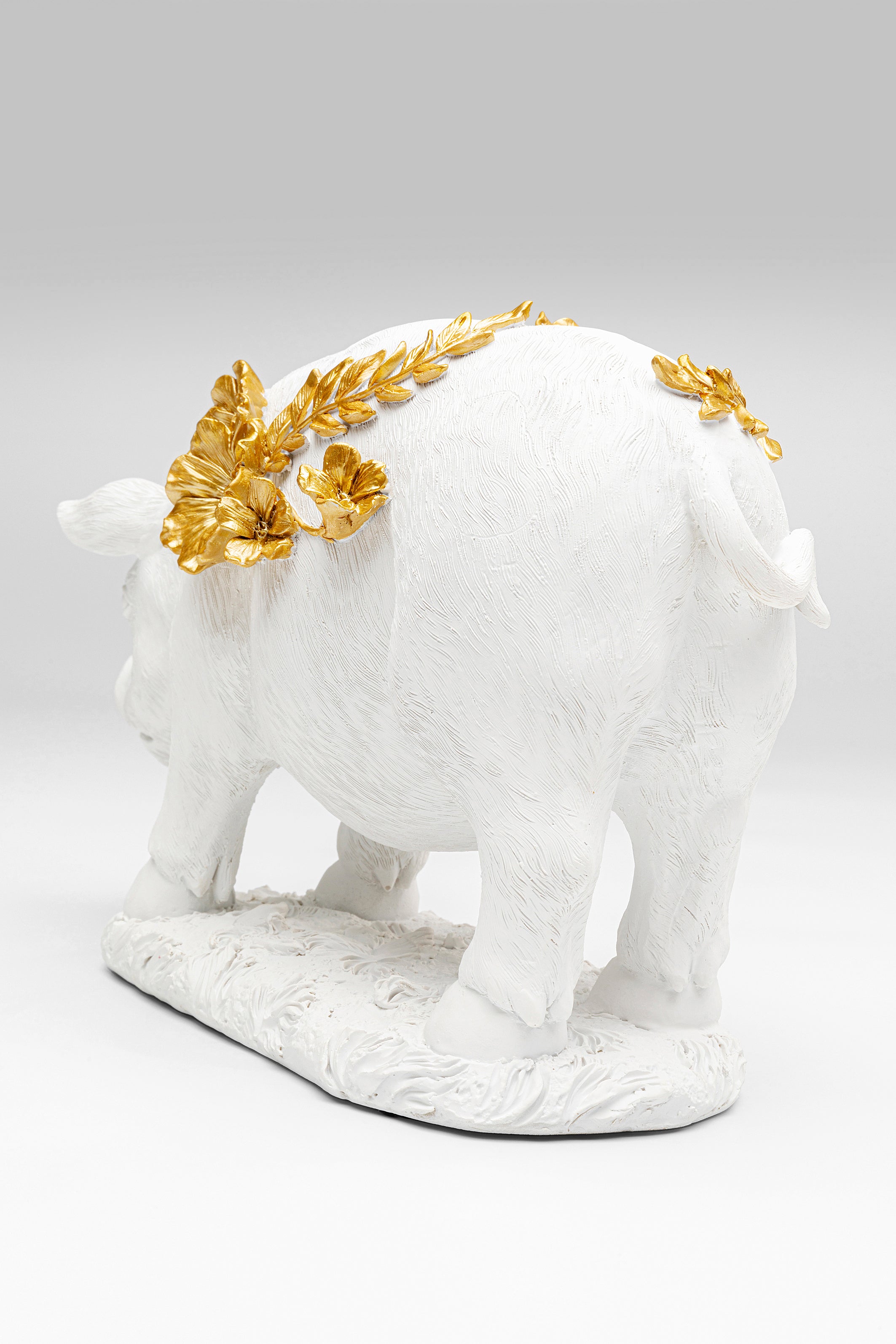 Kare - Deco Figurine Flower Pig White 21cm