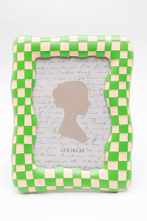 Kare - Picture Frame Checker Green 13x18cm