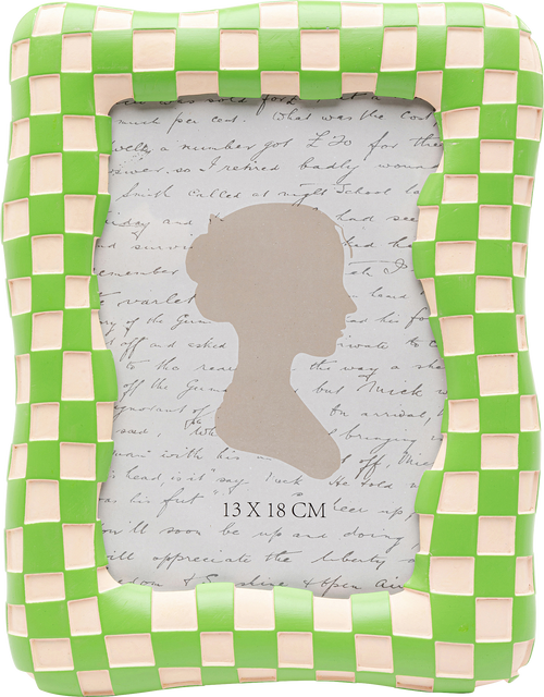 Kare - Picture Frame Checker Green 13x18cm