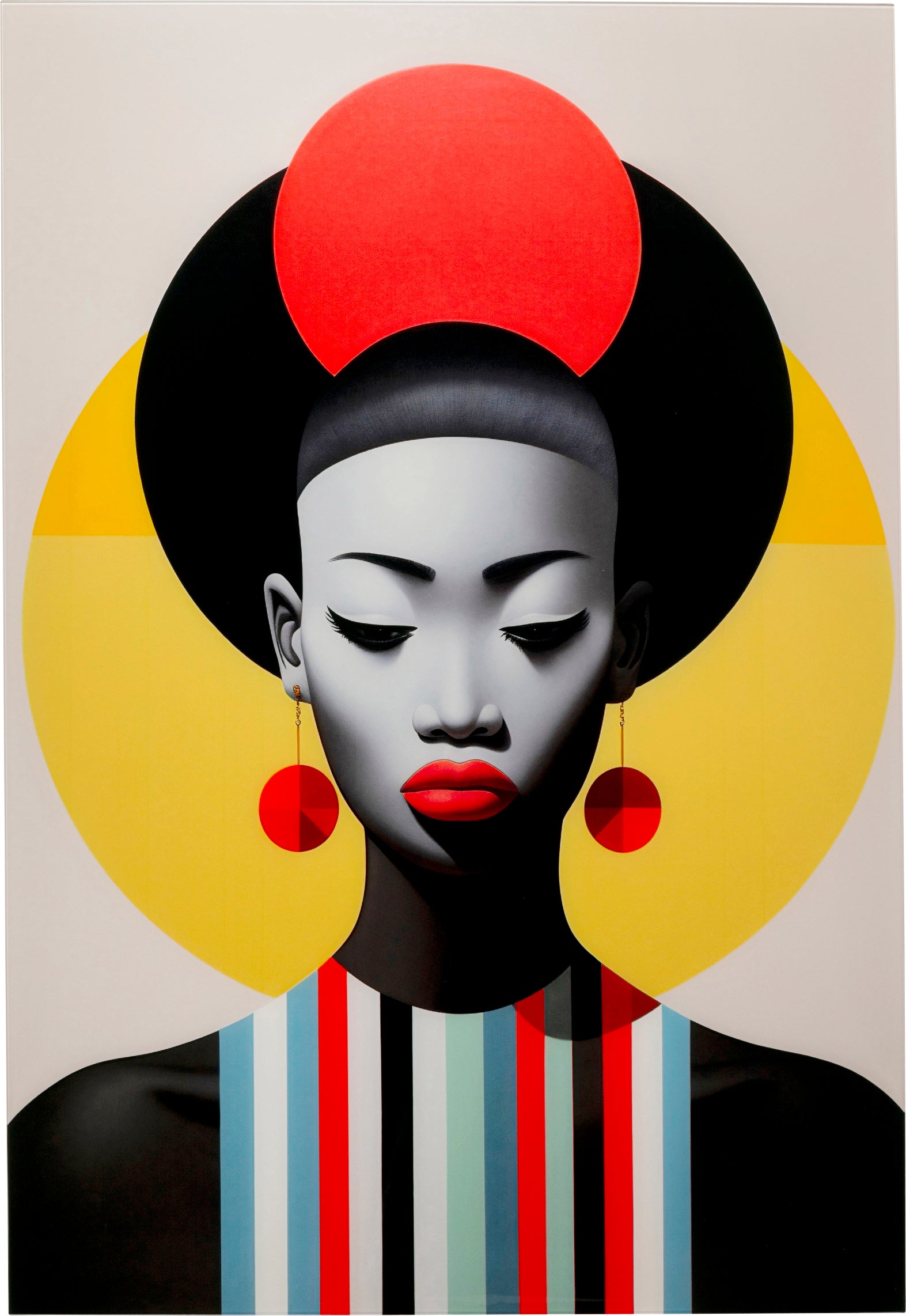 Kare - Glass Picture Muse Retro Lady Red 80x120cm