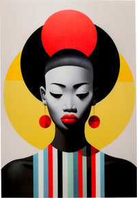 Kare - Glass Picture Muse Retro Lady Red 80x120cm