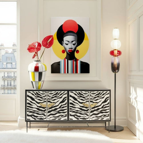 Kare - Glass Picture Muse Retro Lady Red 80x120cm