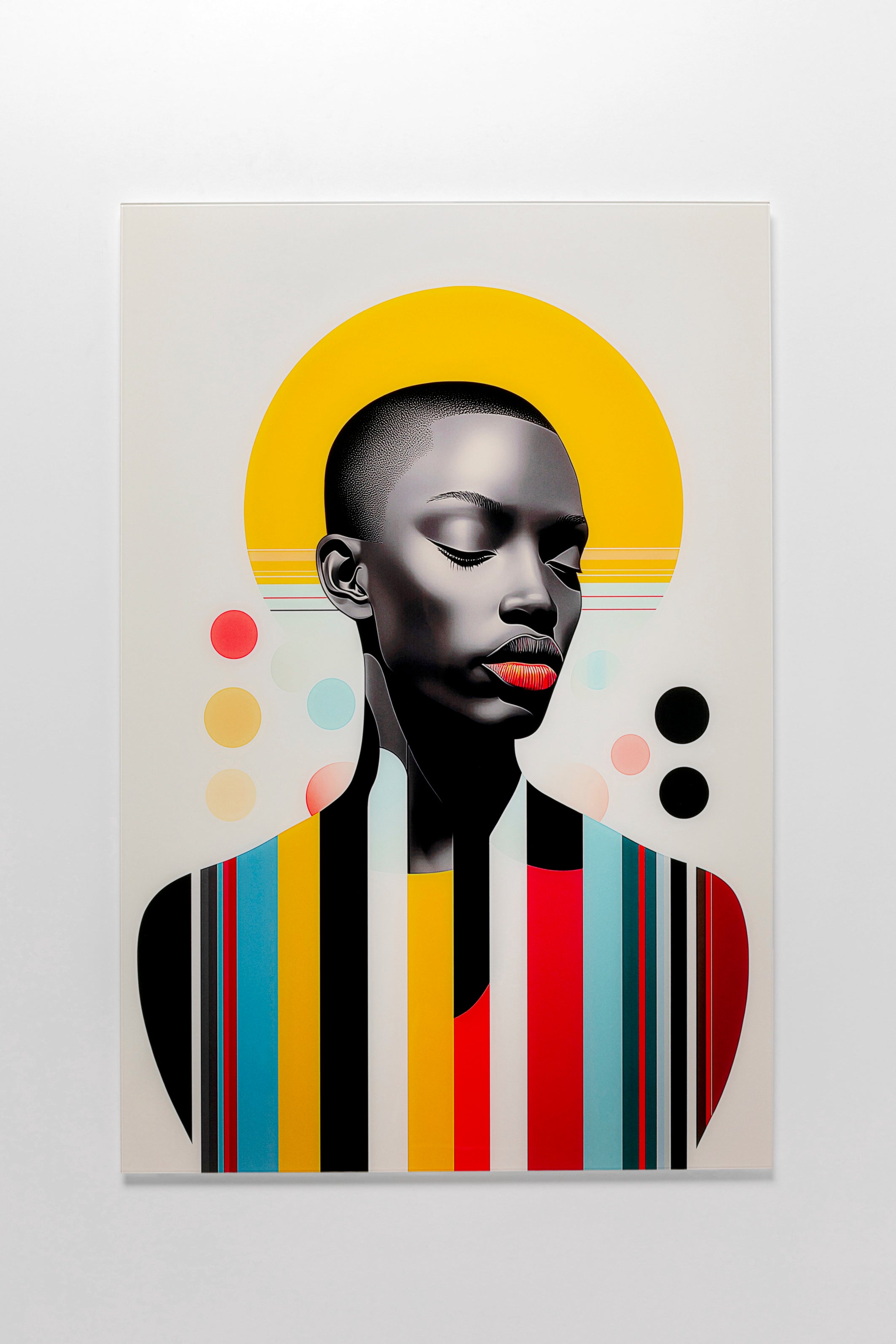 Kare - Glass Picture Muse Retro Lady Yellow 80x120cm