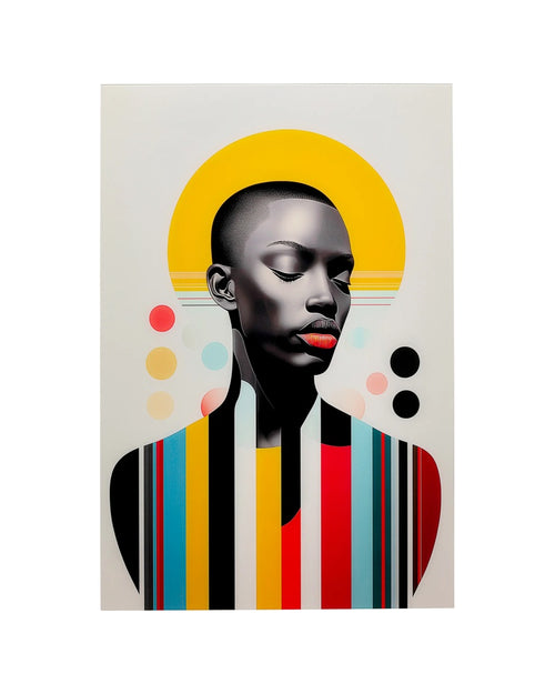Kare - Glass Picture Muse Retro Lady Yellow 80x120cm