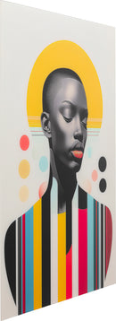 Kare - Glass Picture Muse Retro Lady Yellow 80x120cm