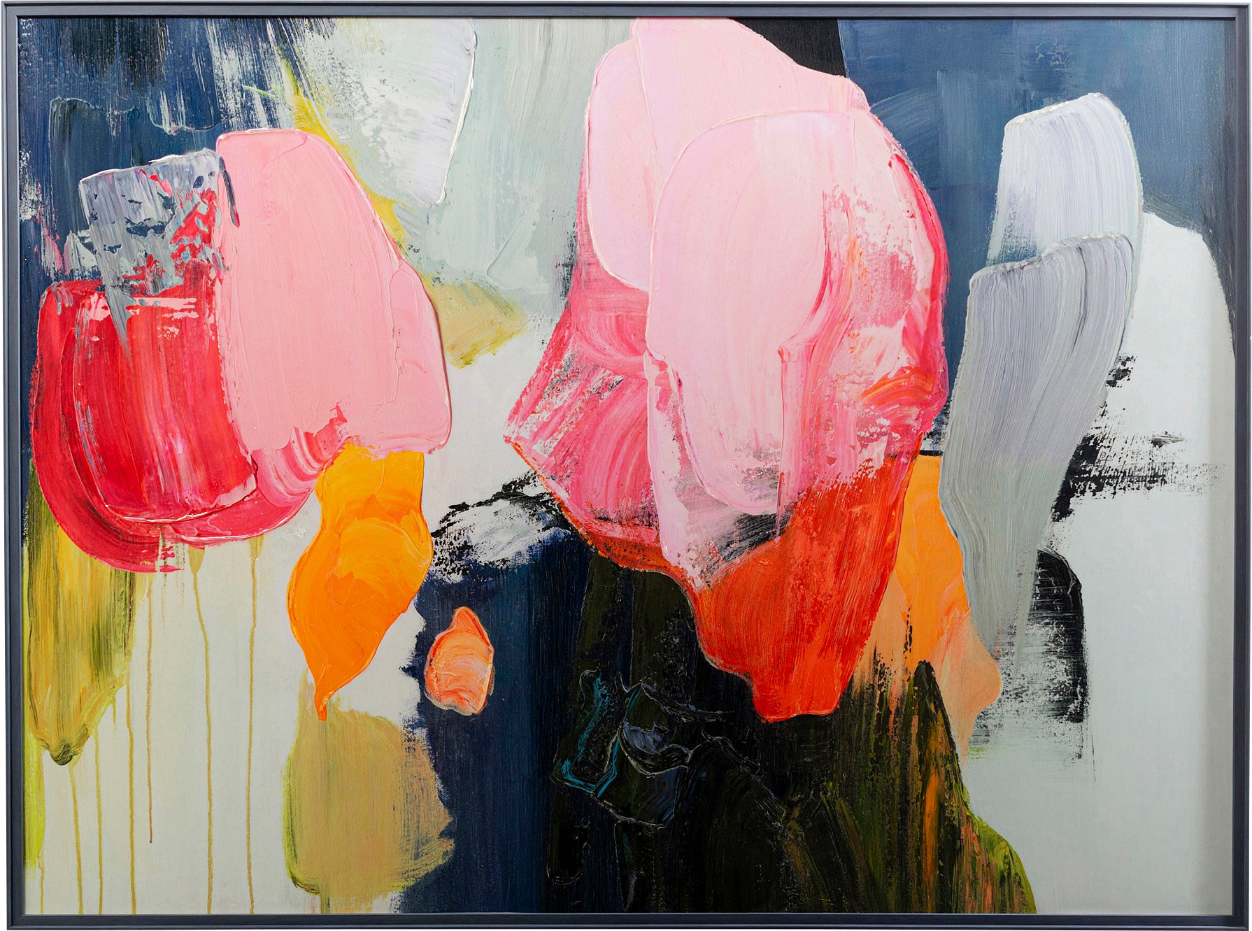 Kare - Framed Picture Abstract High Gloss Pink 160x120cm