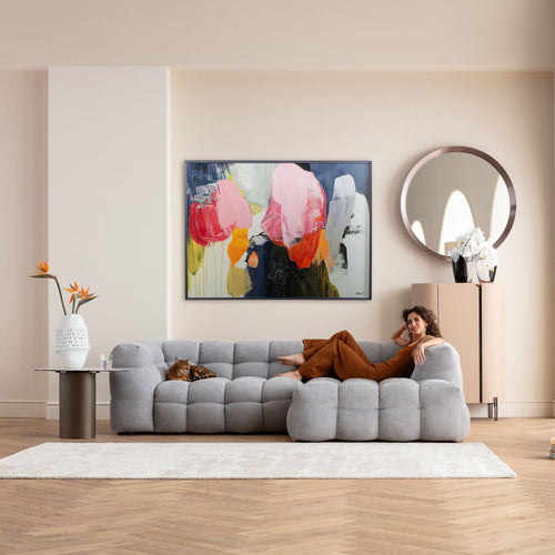 Kare - Framed Picture Abstract High Gloss Pink 160x120cm