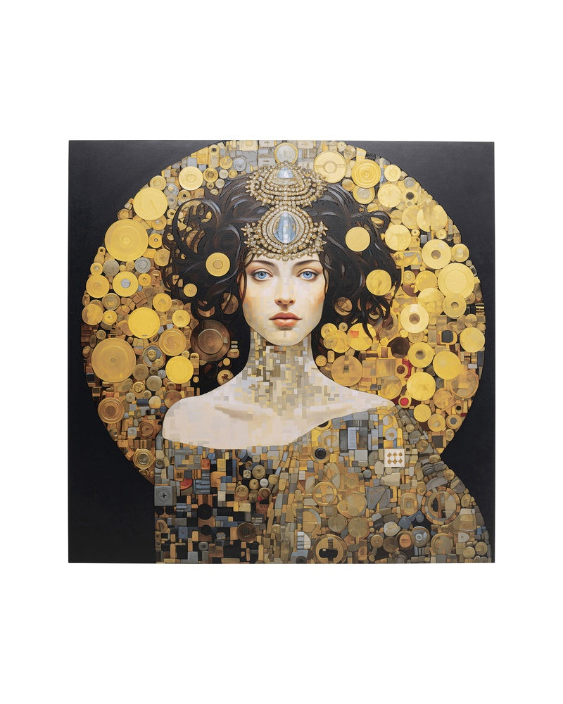 Kare - Glass Picture Art Nouveau Lady 3D 80x80cm